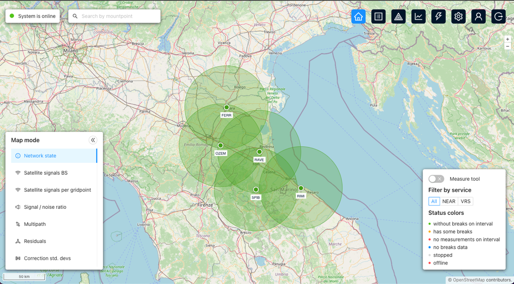 Mappa copertura Rete RegEx Romagna